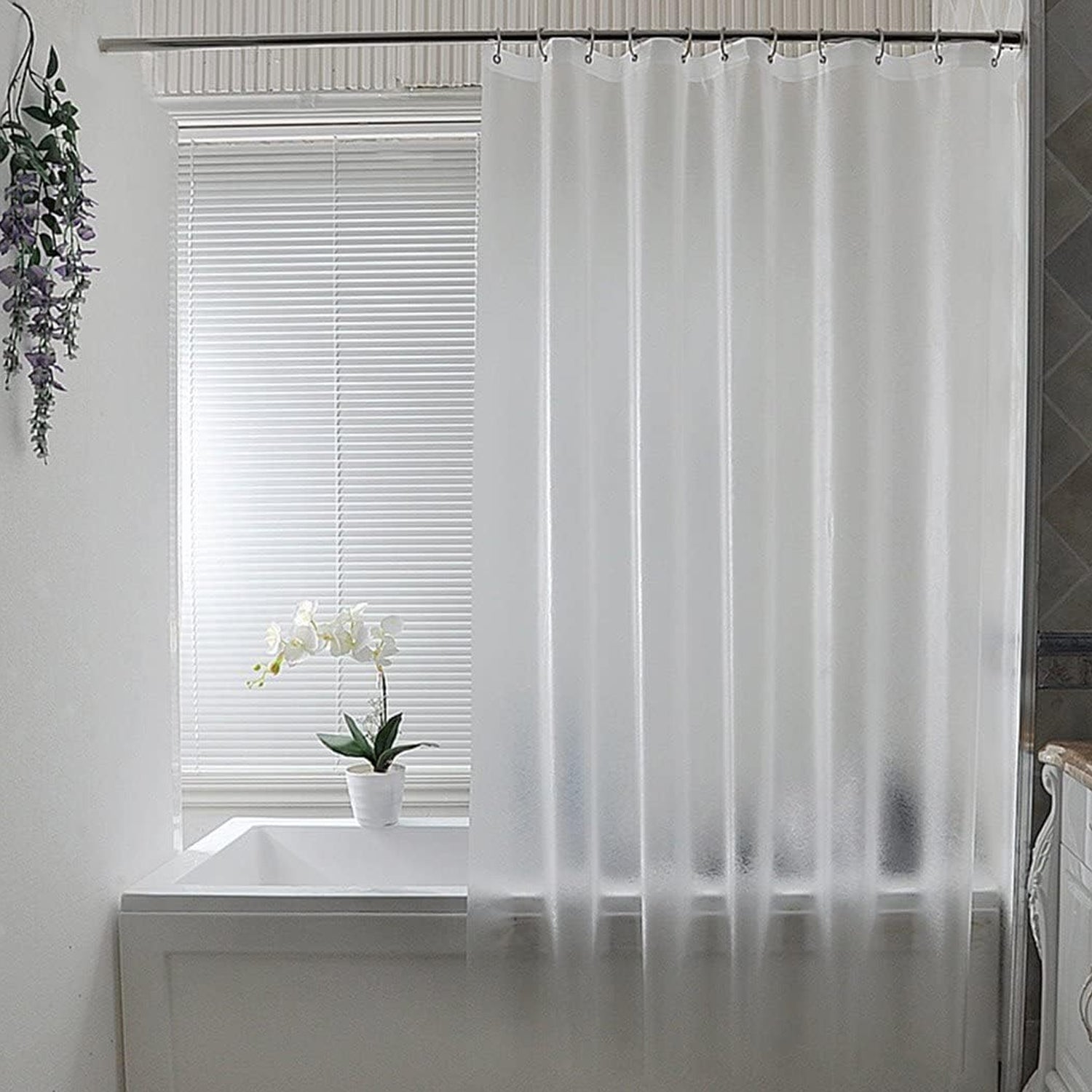 Waterproof Anti-Mildew Frosted Shower Curtain (Standard Fit / 51×79 Inch)