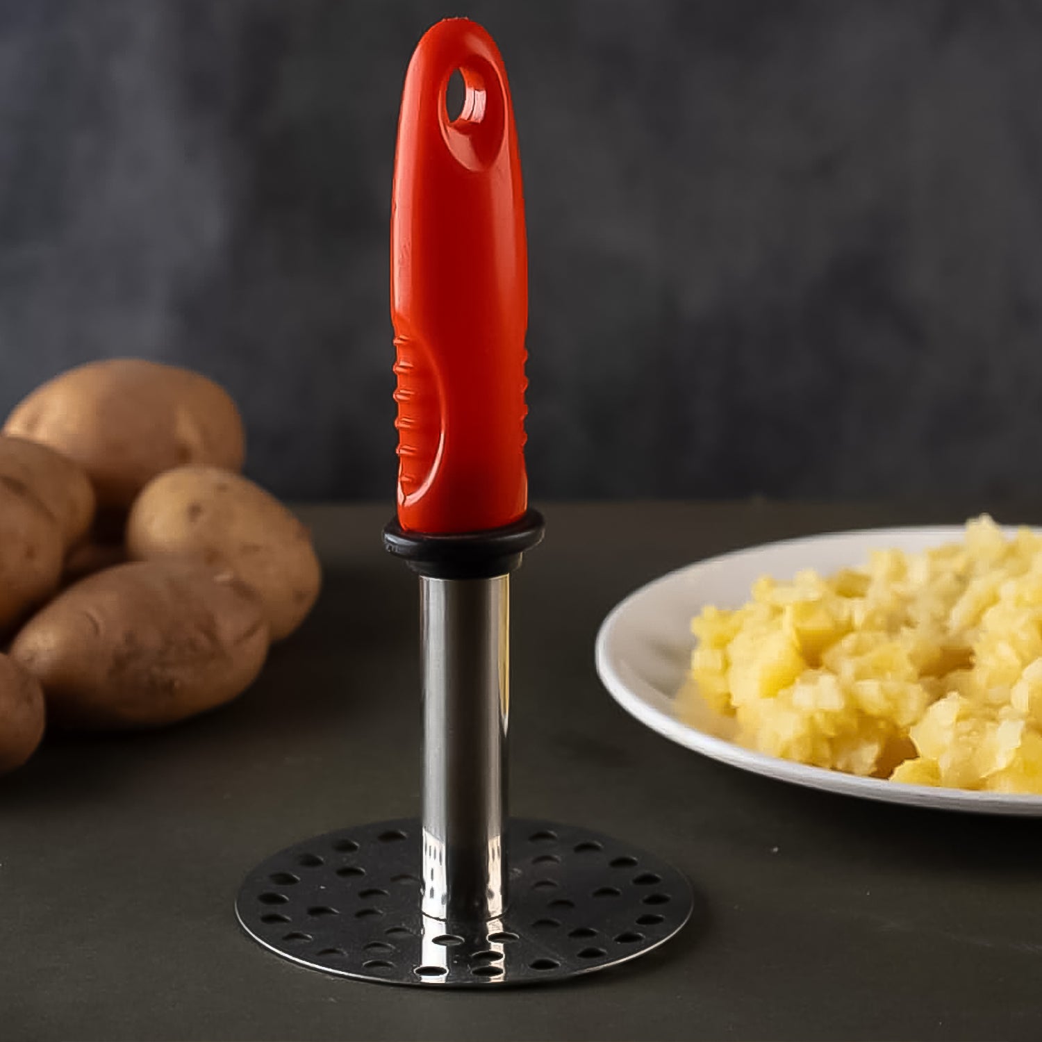 High Grade Stainless Steel Potato Pav Bhaji Masher with Plastic Handle (1 Pc)