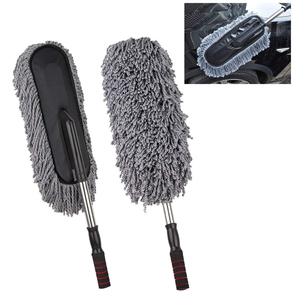 DeoDap Car Duster, Long Retractable Soft Non-Slip Handle - main product shot