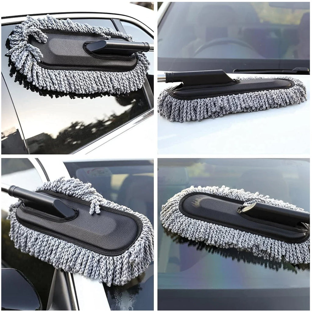 DeoDap Car Duster, Long Retractable Soft Non-Slip Handle - key feature close-up