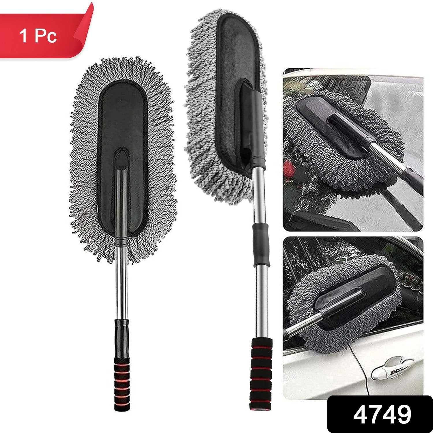 DeoDap Car Duster, Long Retractable Soft Non-Slip Handle - in-use lifestyle shot