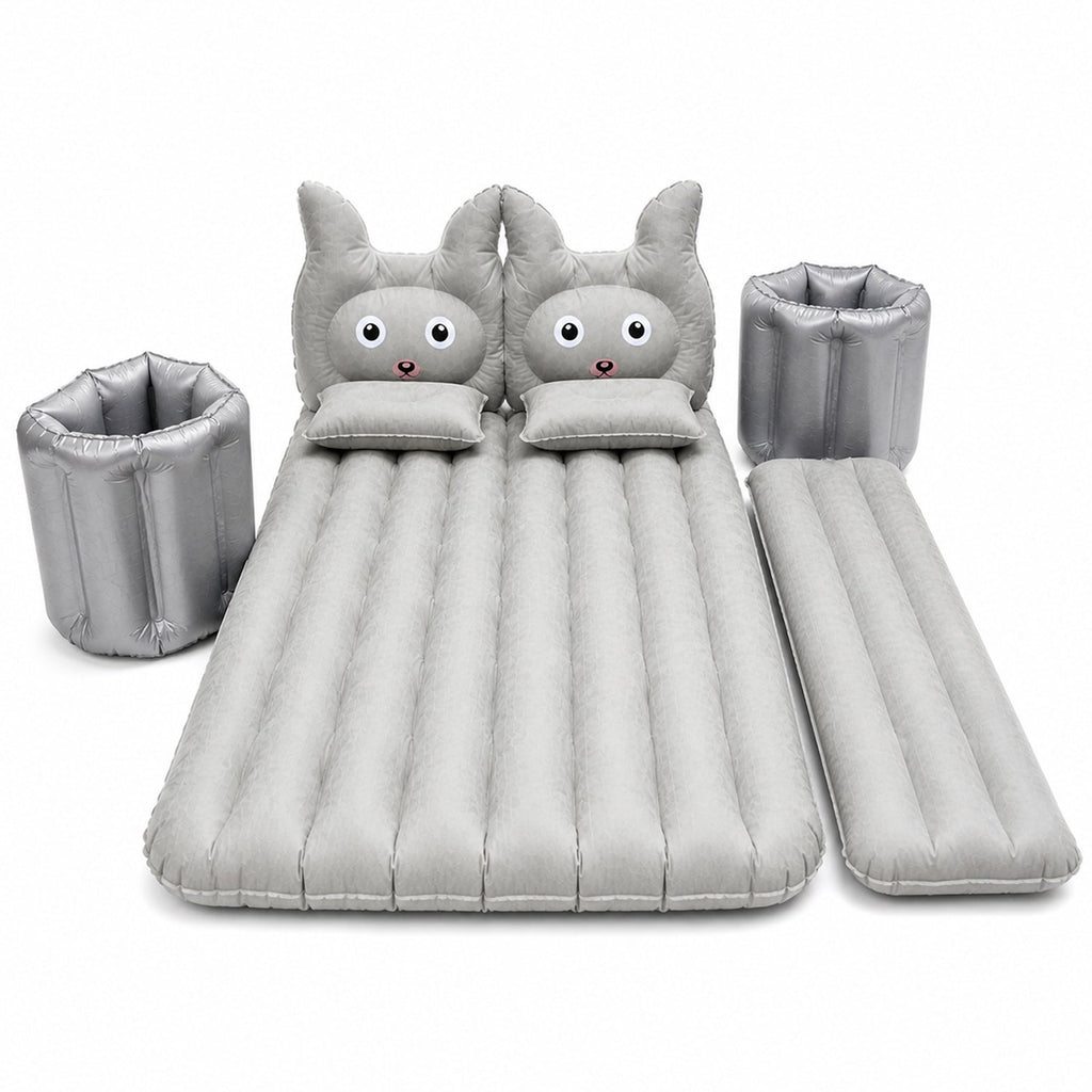 Car Air Mattress Bed Set with Inflatable Cushions and Pump -1 Set (Mix Design)