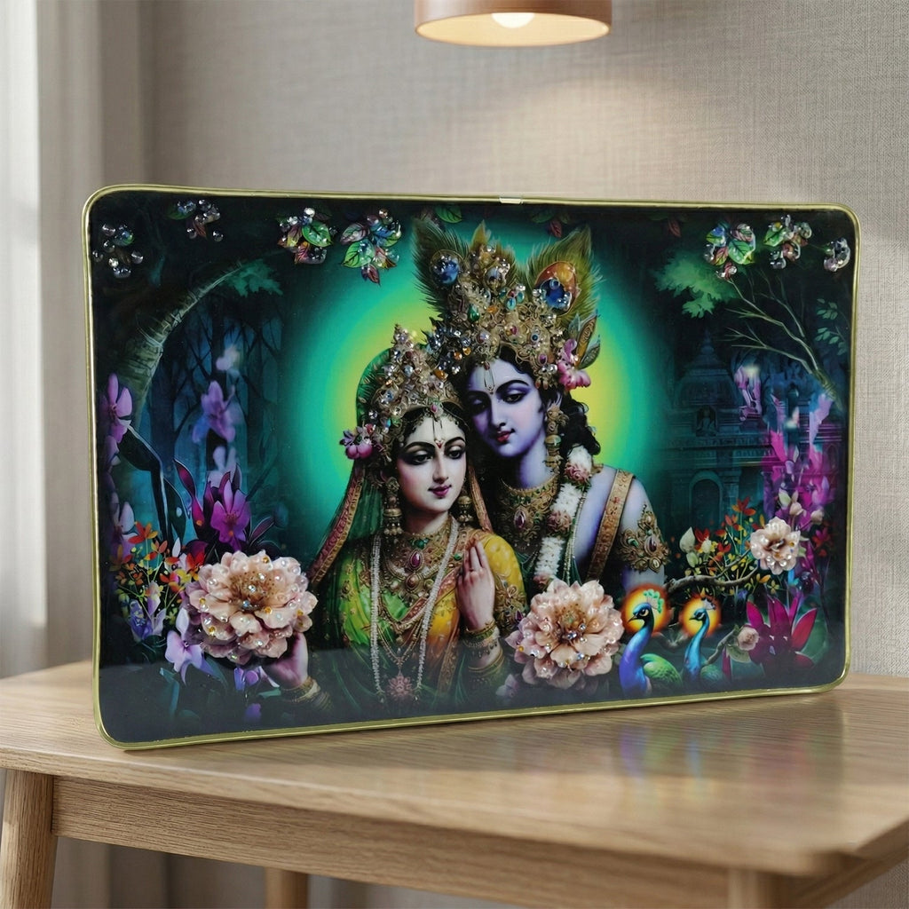 Divine Radha Krishna Artistic Wall Frame 45x30 Cm (1 Pc)