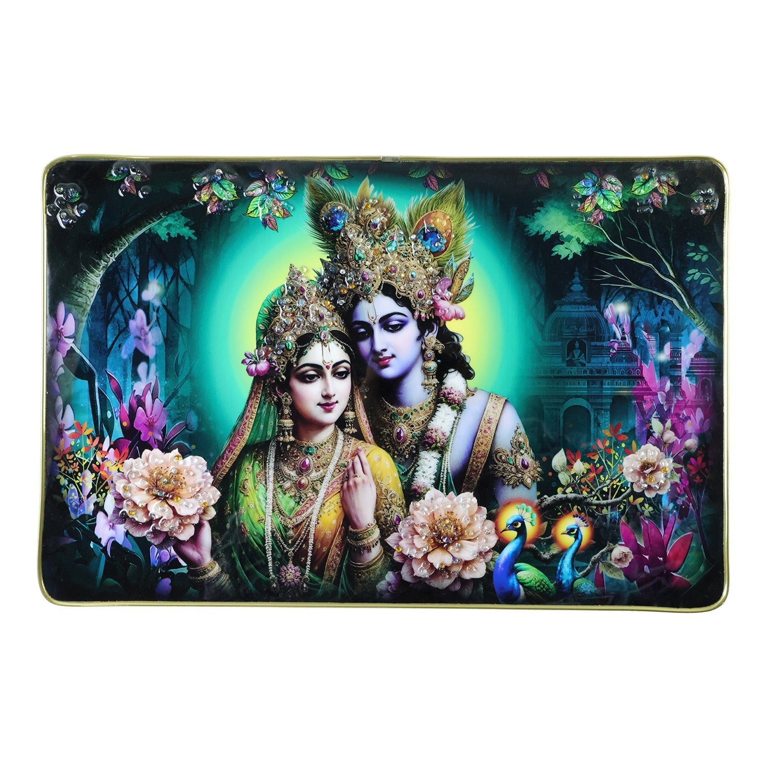 Divine Radha Krishna Artistic Wall Frame 45x30 Cm (1 Pc)