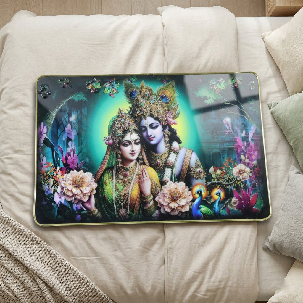 Divine Radha Krishna Artistic Wall Frame 45x30 Cm (1 Pc)