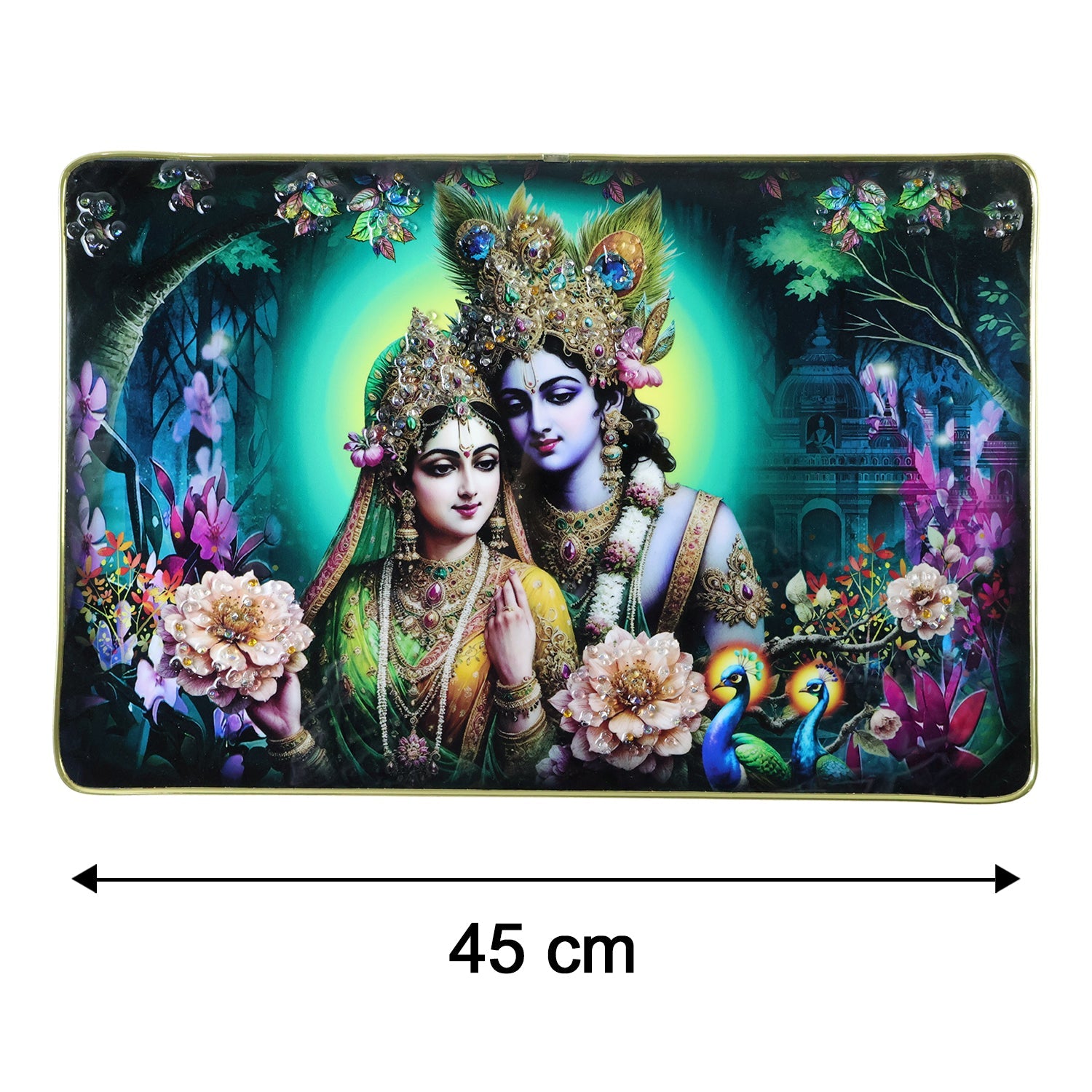 Divine Radha Krishna Artistic Wall Frame 45x30 Cm (1 Pc)