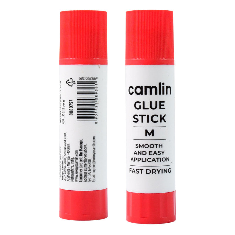 Camlin Glue Stick – Medium Size Smooth and Easy Application Fast Drying Adhesive (8 Gm)