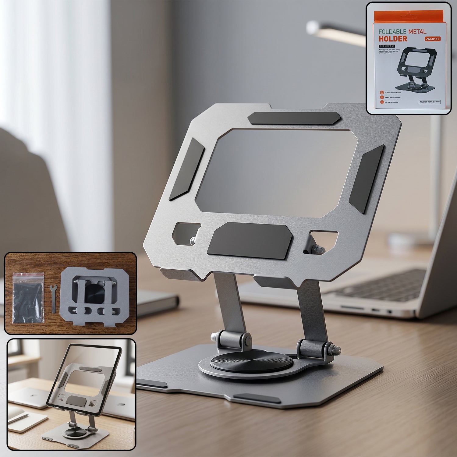 Foldable Metal Phone & Tablet Stand Holder (1 Set)