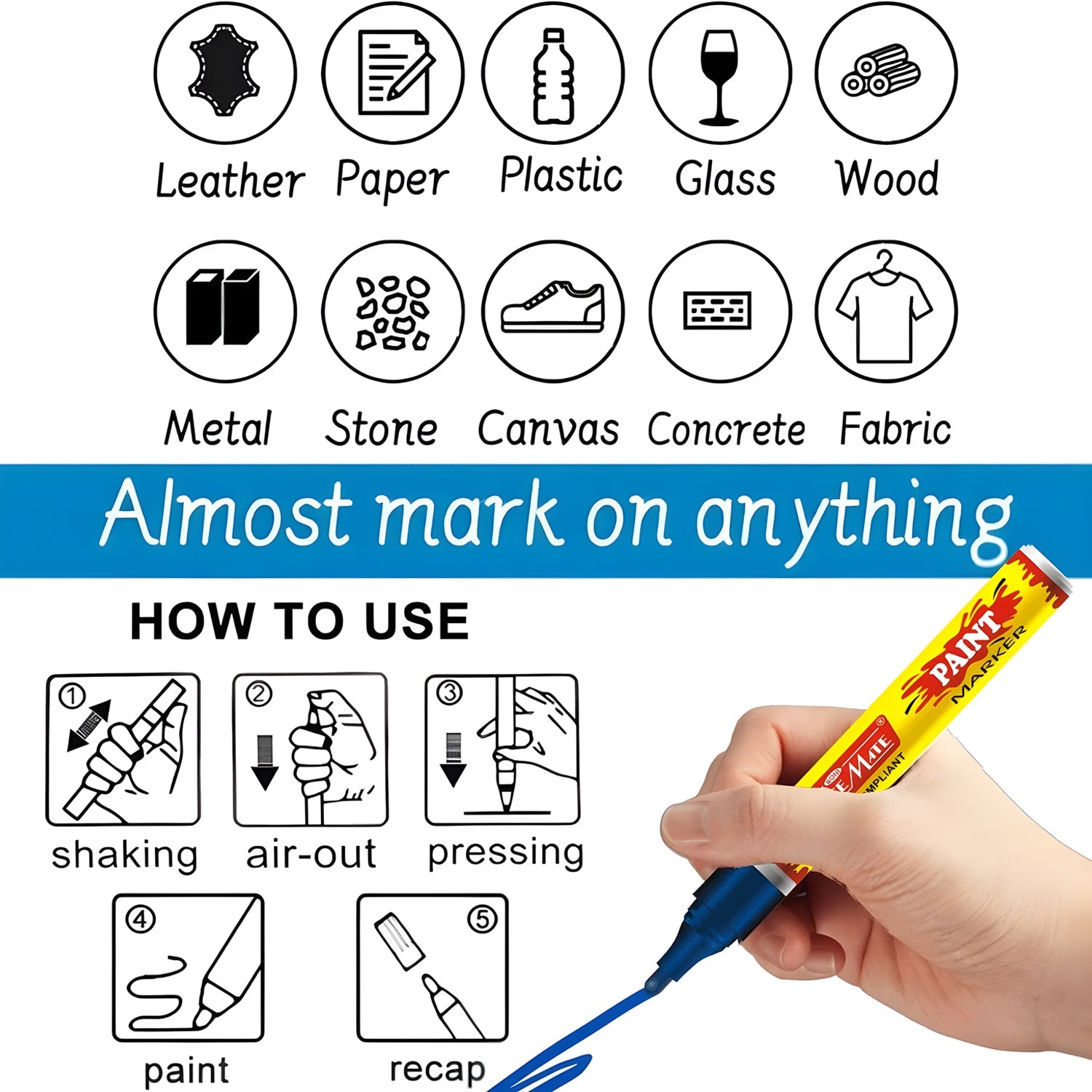 Officemate Permanent Paint Marker Pen Royal Blue