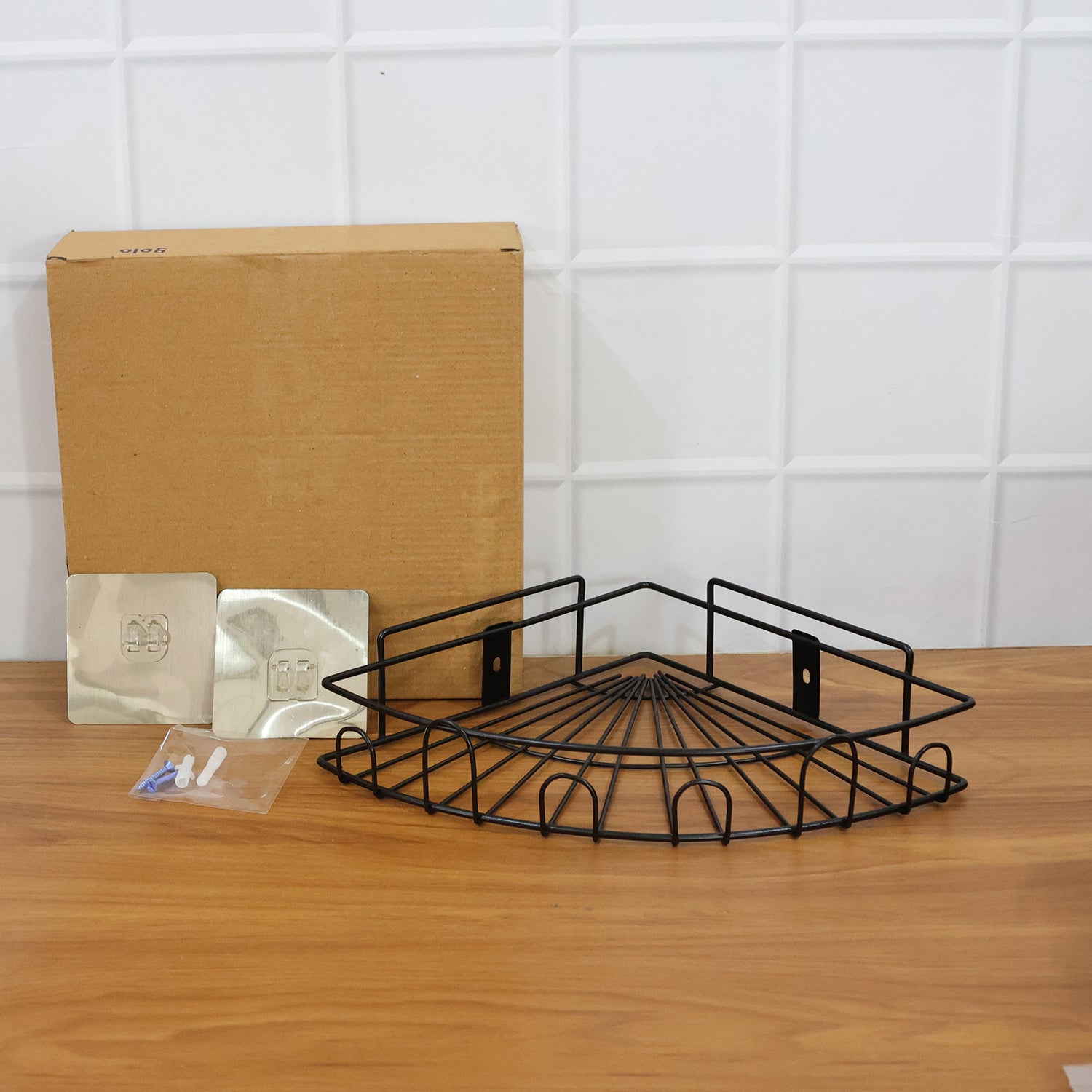 Wall-Mounted Corner Bathroom Storage Rack (1 Pc)