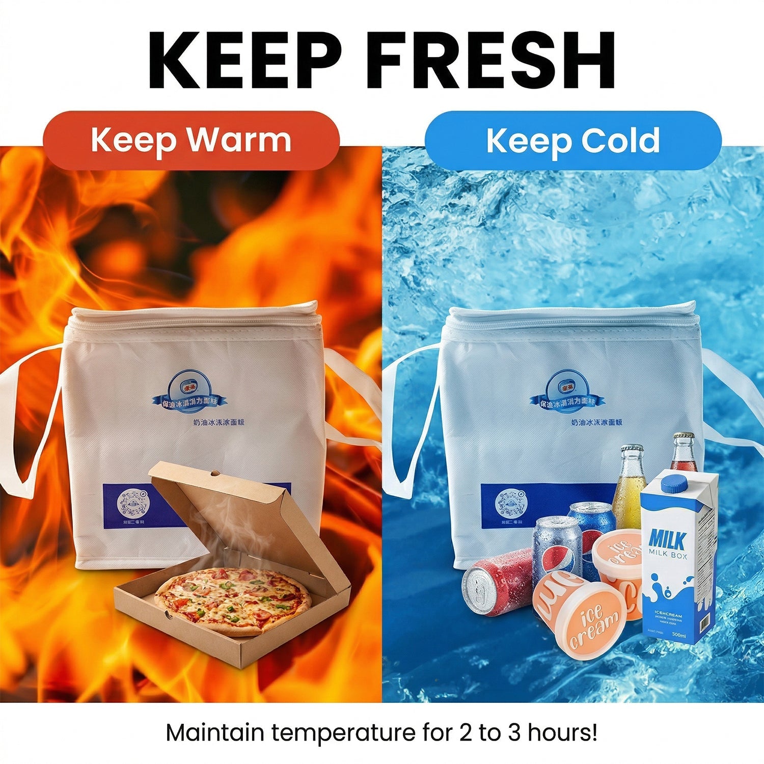 Insulated Thermal Lunch Bag (1 Pc, 23x20 Cm)