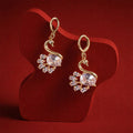 Elegant Swan Design Stone Drop Earrings for Women & Girl