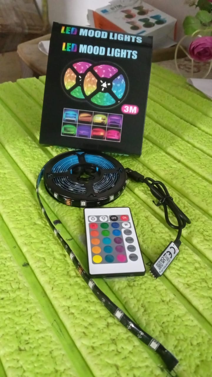 DeoDap 3M RGB LED Strip Lights LED Mood Lights - comparison shot