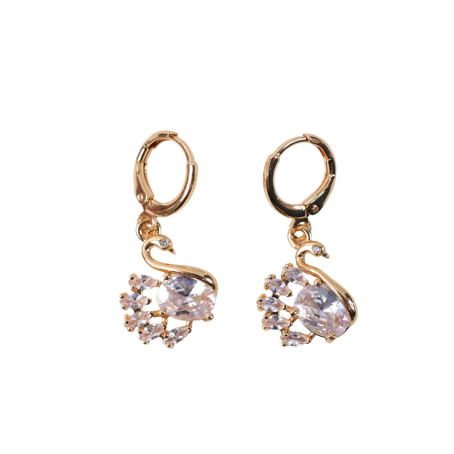 Elegant Swan Design Stone Drop Earrings for Women & Girl