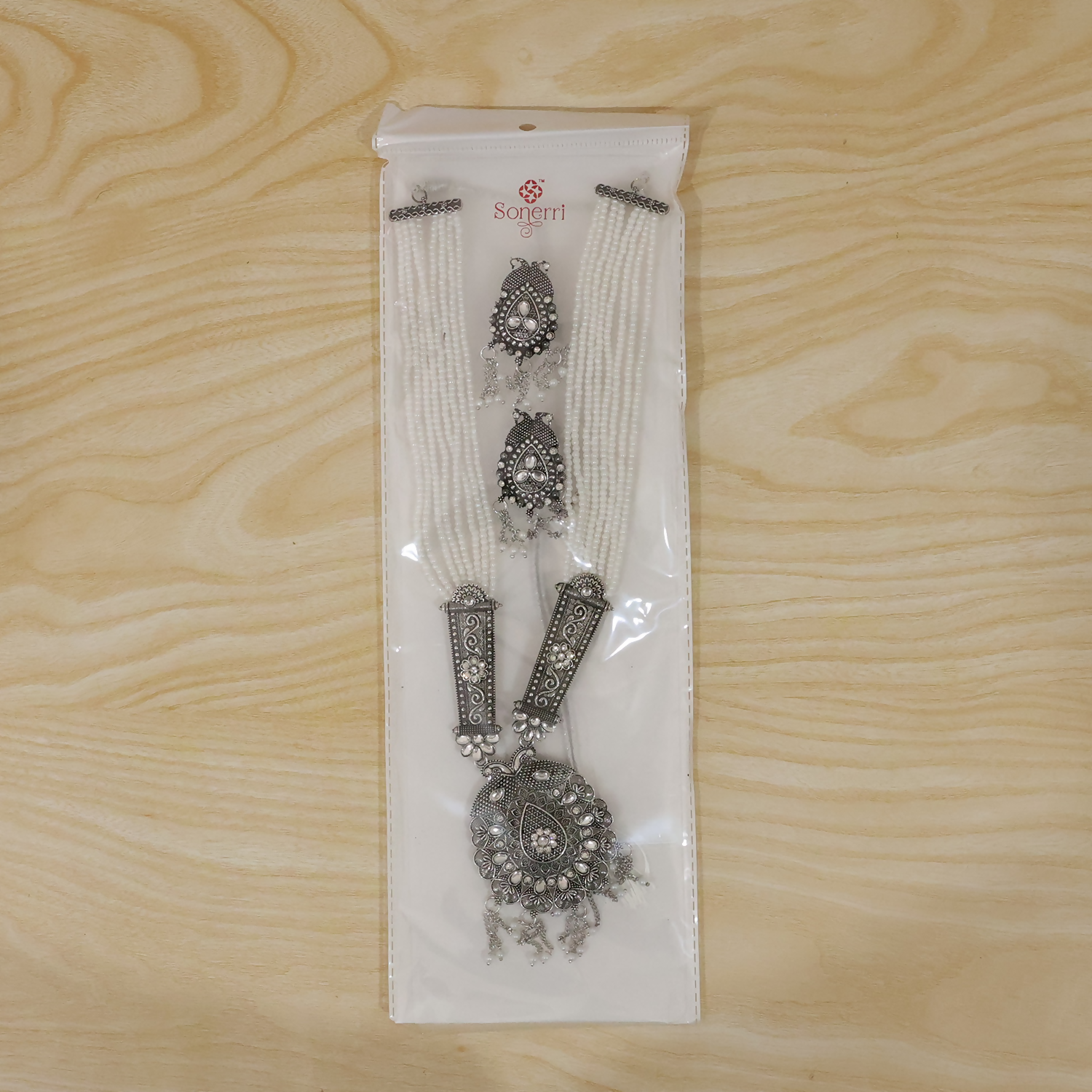 Traditional Pearl Necklace with Designer Pendant Set